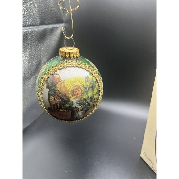 Christmas By Krebs Santa On Silk Circa 1898 Samiklos Glass Ornament St Nicolas - Picture 1 of 10